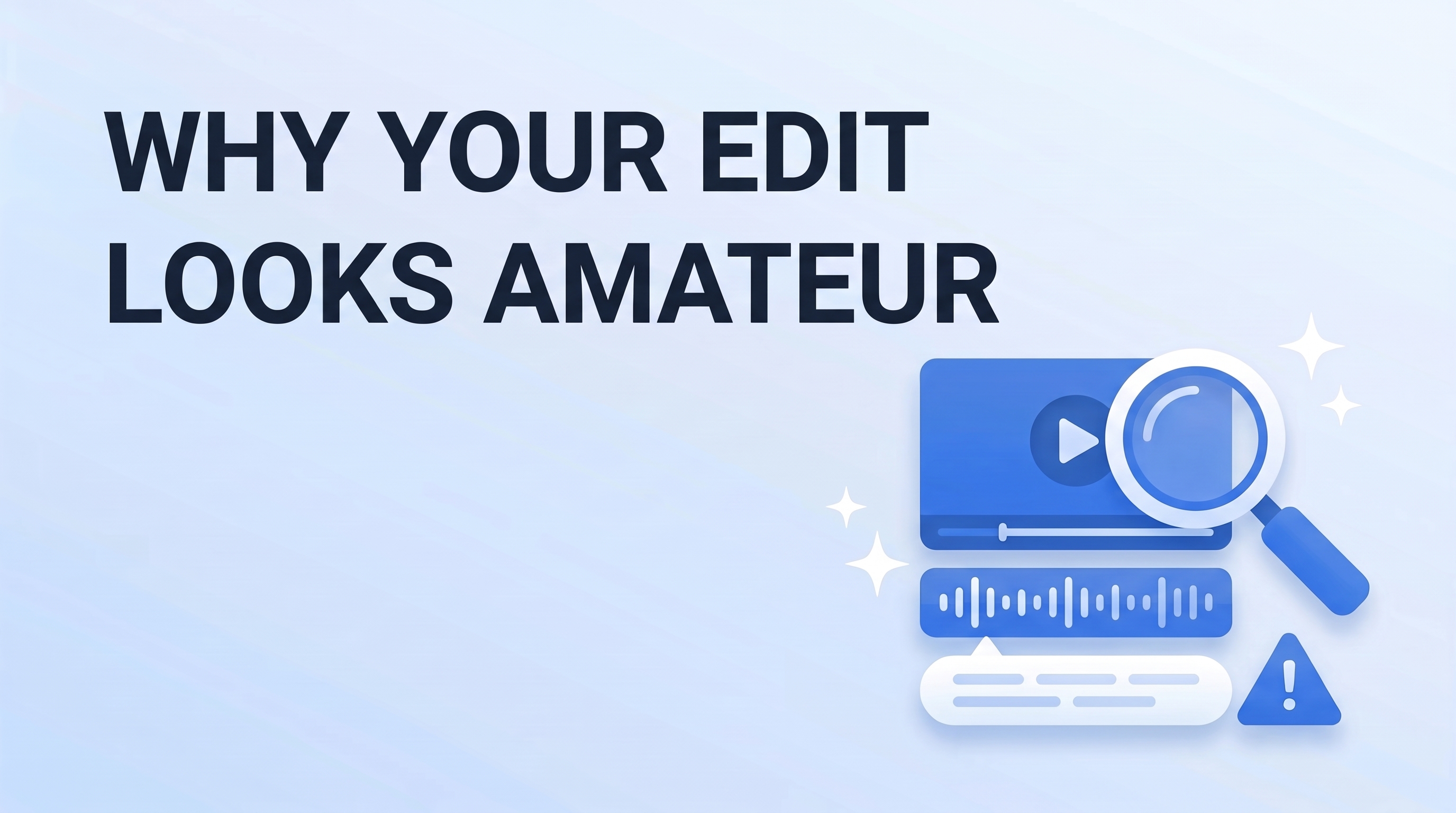 Why Your Edit Looks Amateur: The Tells Viewers Notice Before They Can Name Them
