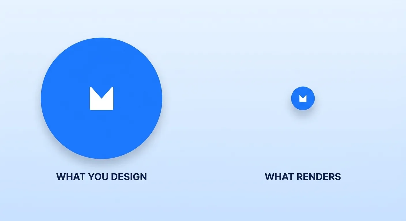 A profile mark designed at full size is met by viewers at a fraction of it, which is where detail disappears.