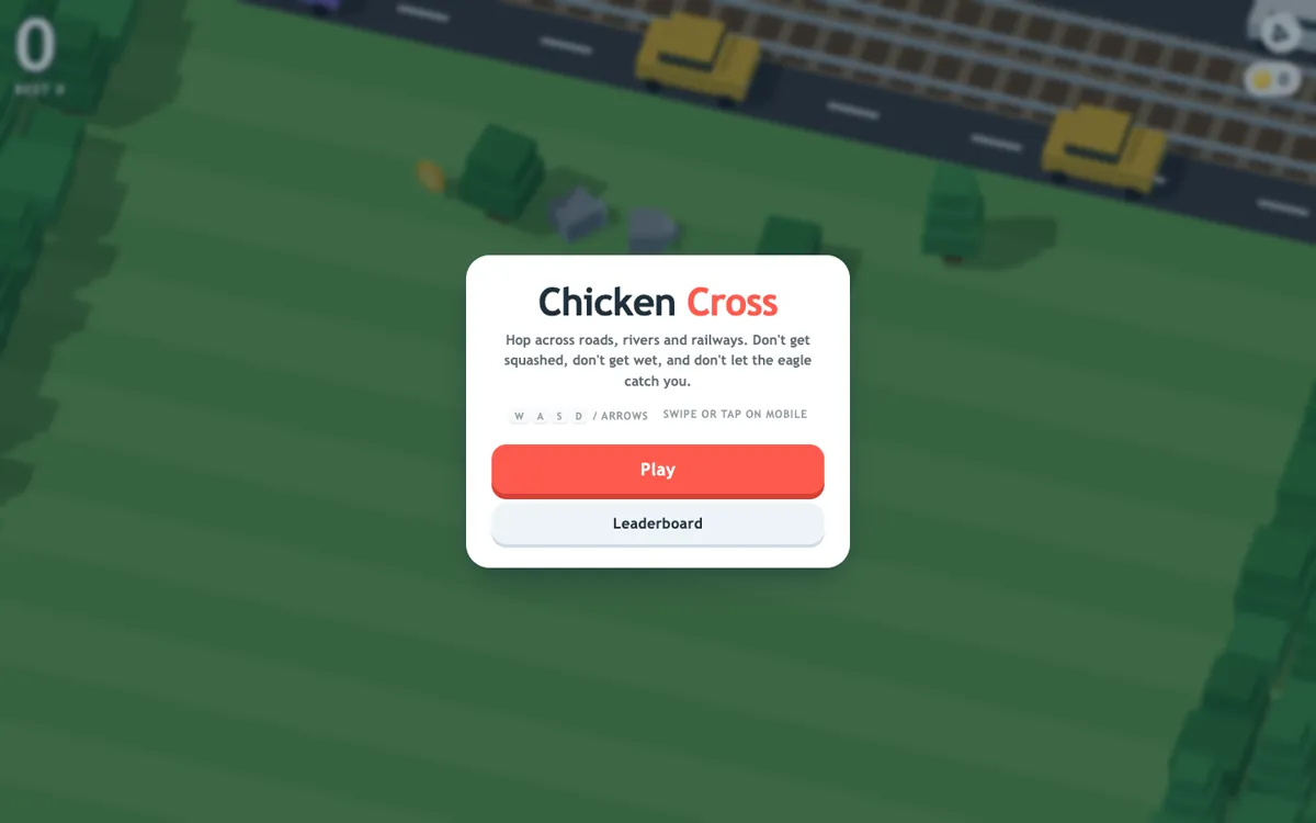 Chicken Cross — a Three.js Crossy Road