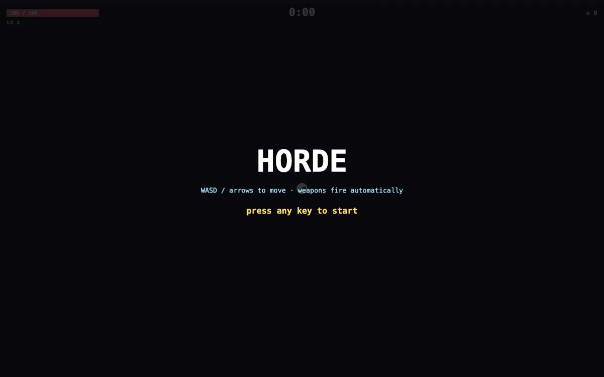 HORDE browser game
