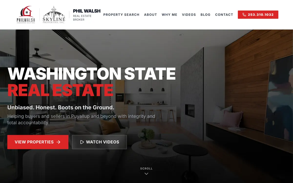 Living Near Tacoma — Phil Walsh real estate homepage