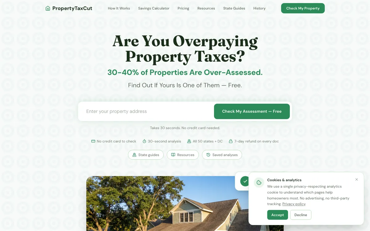 PropertyTaxCut — property tax appeal tools