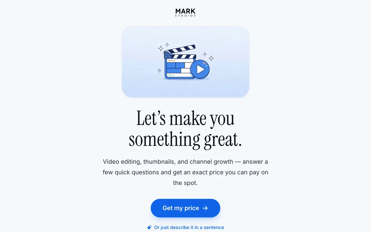 Mark Studios project quoter